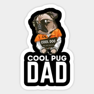 Cool Pug Dad Sticker